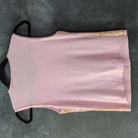 Y2k Coolwear USA Pink Sequined Cotton Blend Knit Tank Top Size Medium - Picture 5 of 7